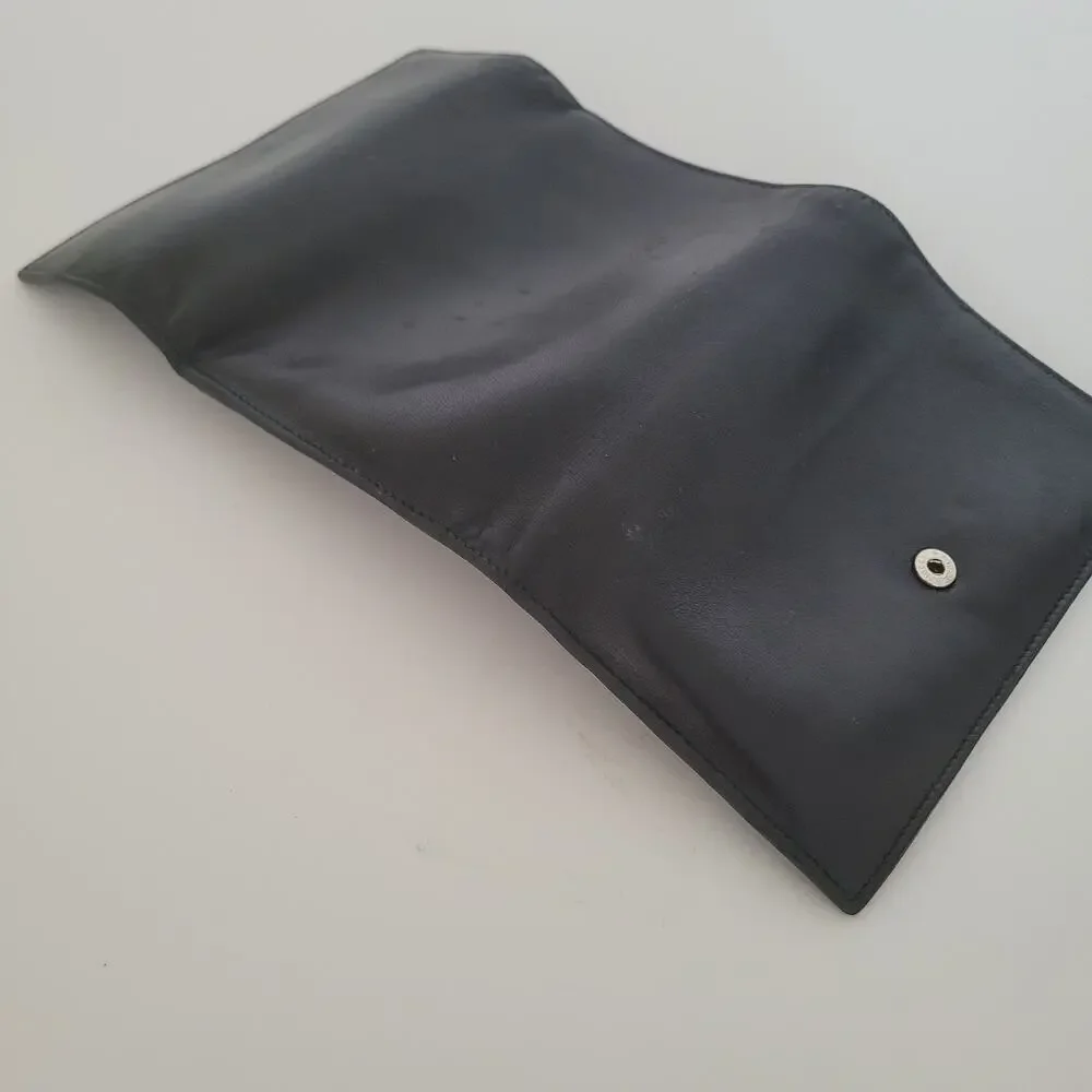 PRADA Portafogilo Donna Nero‎ Black Nappa Leather Wallet Large Envelope Medium